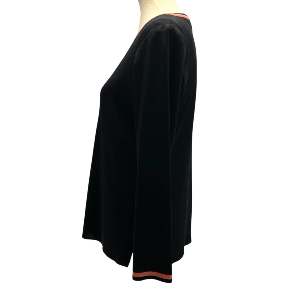 Misook 2 Piece Black Tank & Jacket Coral Trim Women’s Small/Medium - Picture 5 of 12